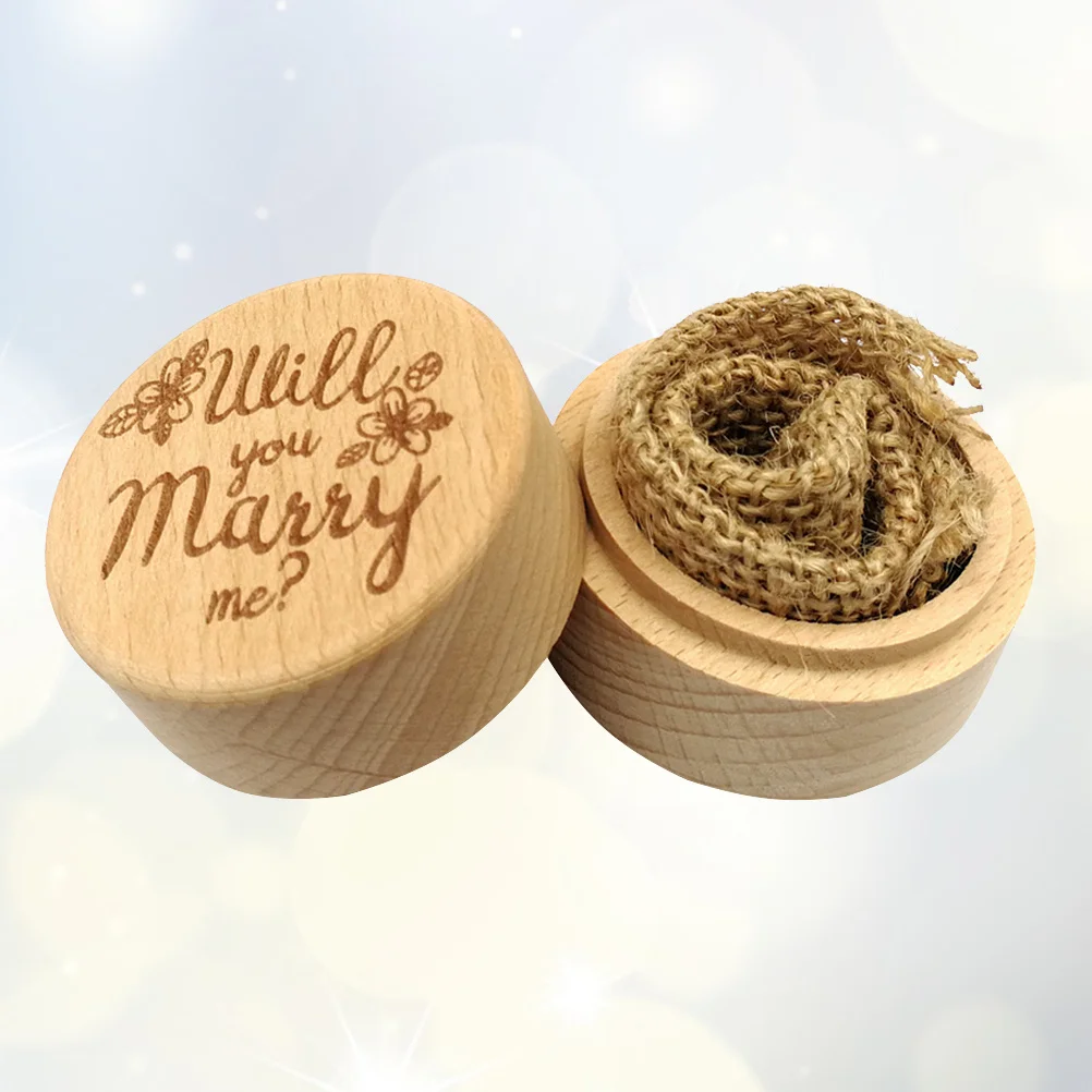 

Винтажная деревянная коробка для колец в деревенском стиле, круглая элегантная свадебная обручальная коробка, держатель для колец, романтическое хранилище колец, подарок на память