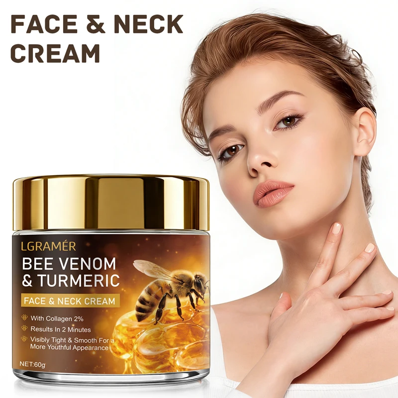 Bee Venom Facial Neck Lifting Cream Firms and Lifts Loose Skin, Smoothes Skin | Alcohol-Free, Containing Hyaluronic Acid,30g/60g