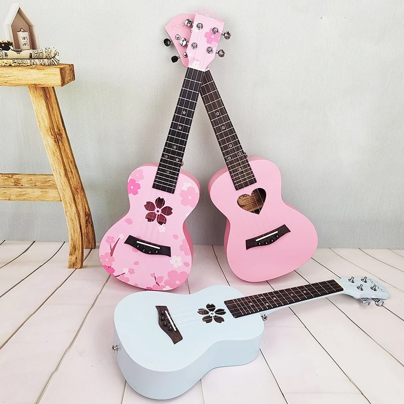 Ukulele beginner student pink children small guitar ukulele ukulele musical instrument cherry blossom