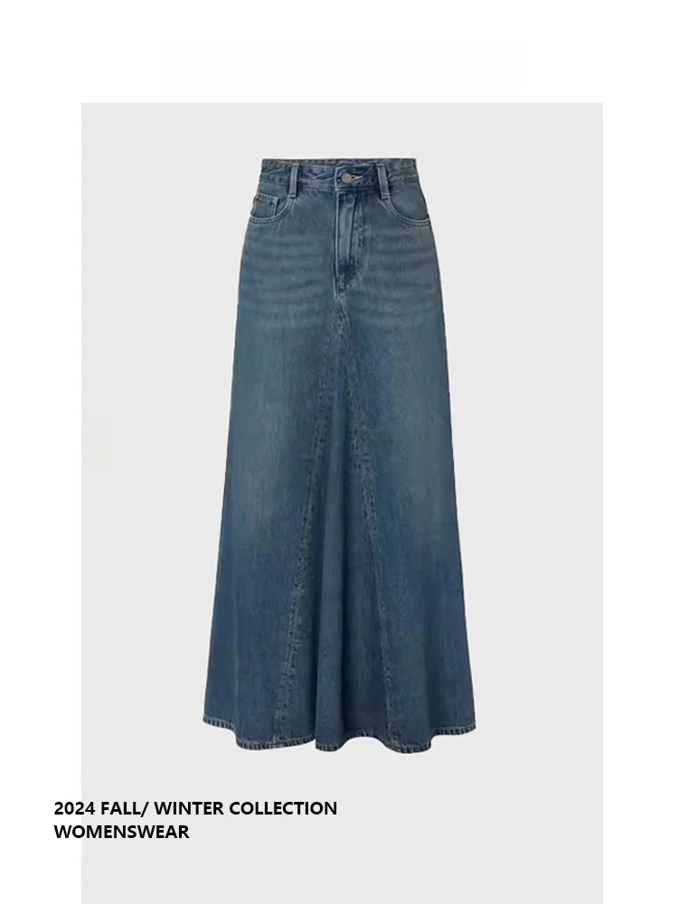 

La Chapelle Heavy Waed Denim A-Line Skirt Commute Sle plus Size Spring Season Pear ape Women's Skirts