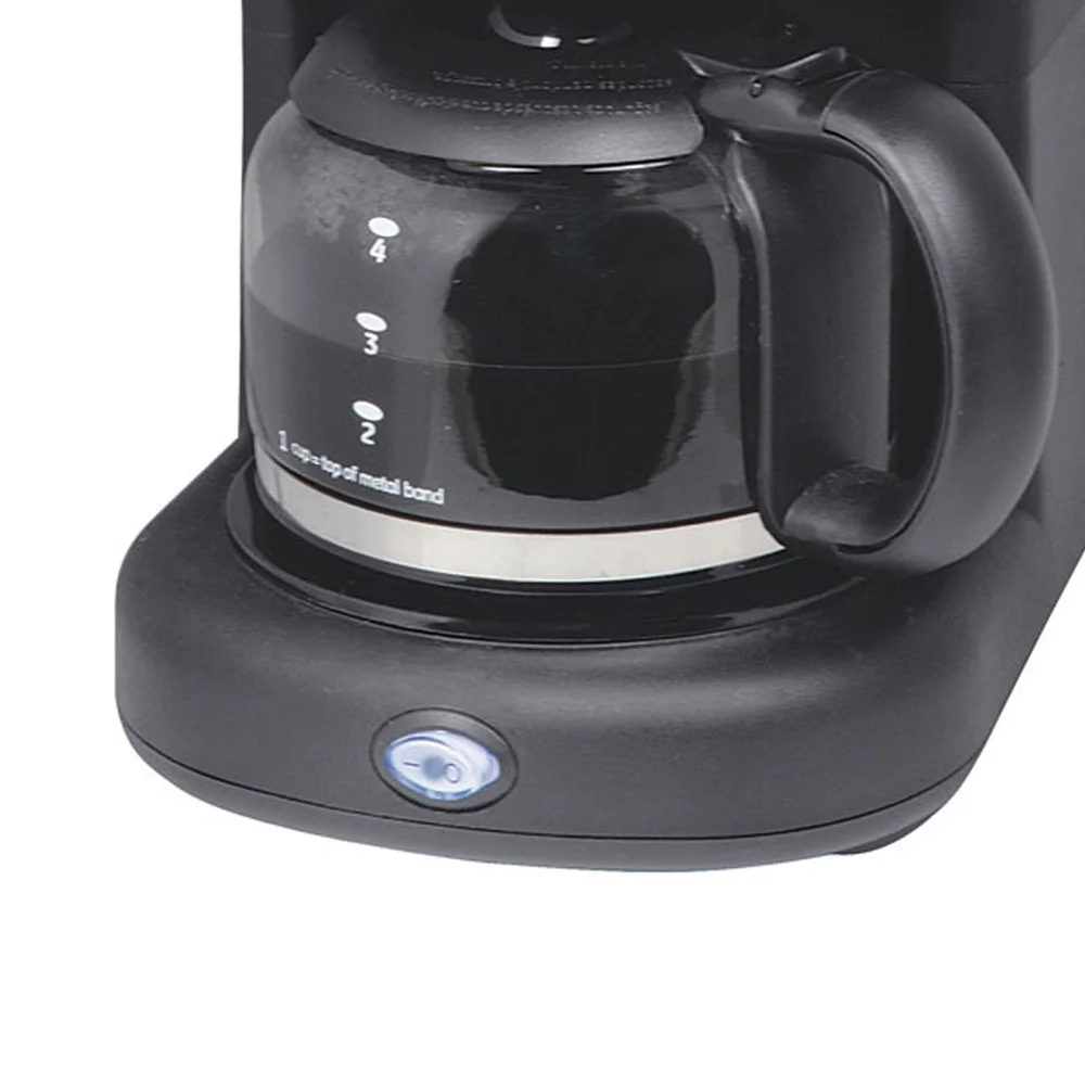 ماكينة صنع القهوة المدمجة 4 أكواب مع فلتر قابل للإزالة ومفتاح مضاء ومؤشر مستوى المياه غير لاصق للحفاظ على الدفء