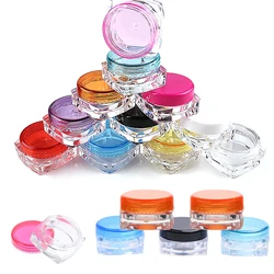 5Pcs 3g 5g Mini Clear Plastic Square Cosmetic Jars Travel Containers Sample Pots For Eye Shadow Lip Balm Powder Creams Jewelry