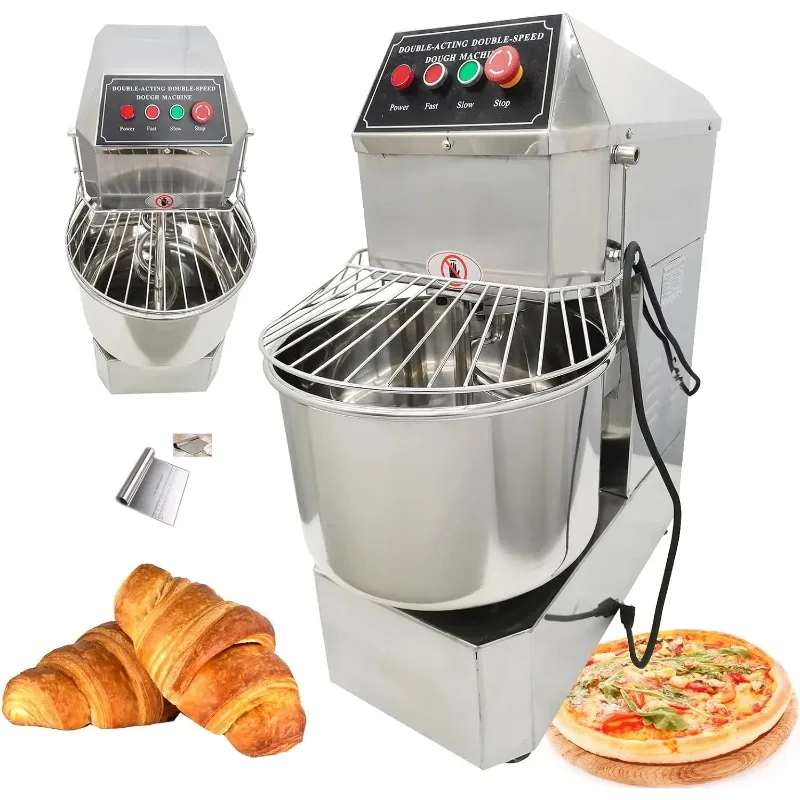 

Commercial Electric Dough Mixer 20QT Stand Flour Mixing Machine Double Action Double Speed Spiral Stainless Steel Dough Blender
