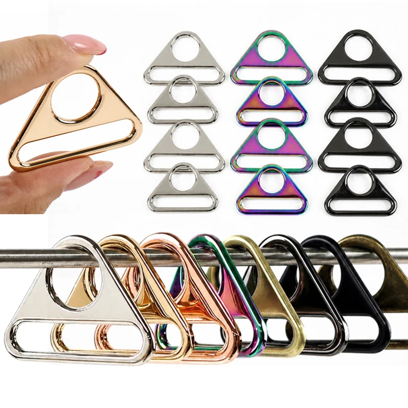 10/20Pcs Meetee 20-50mm Metal Strap Buckle Triangle Ring Hook Bag Straps Connection Rings Clasp Bikini Closures Button Accessory