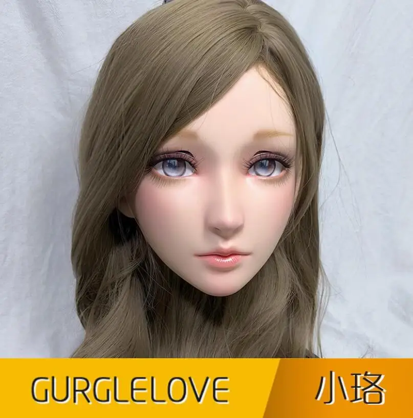 

(LUO)Female Girl Resin Half Head Kigurumi BJD Eyes Crossdress Cosplay Japanese Lolita Doll Mask