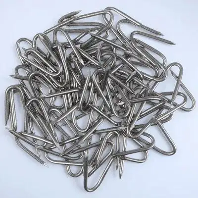 70개 모양별 철제 아연도금 못, 울타리 목재 케이블 메쉬 고정용, 정원 필드 말 울타리 설치용 패스너 U형 못