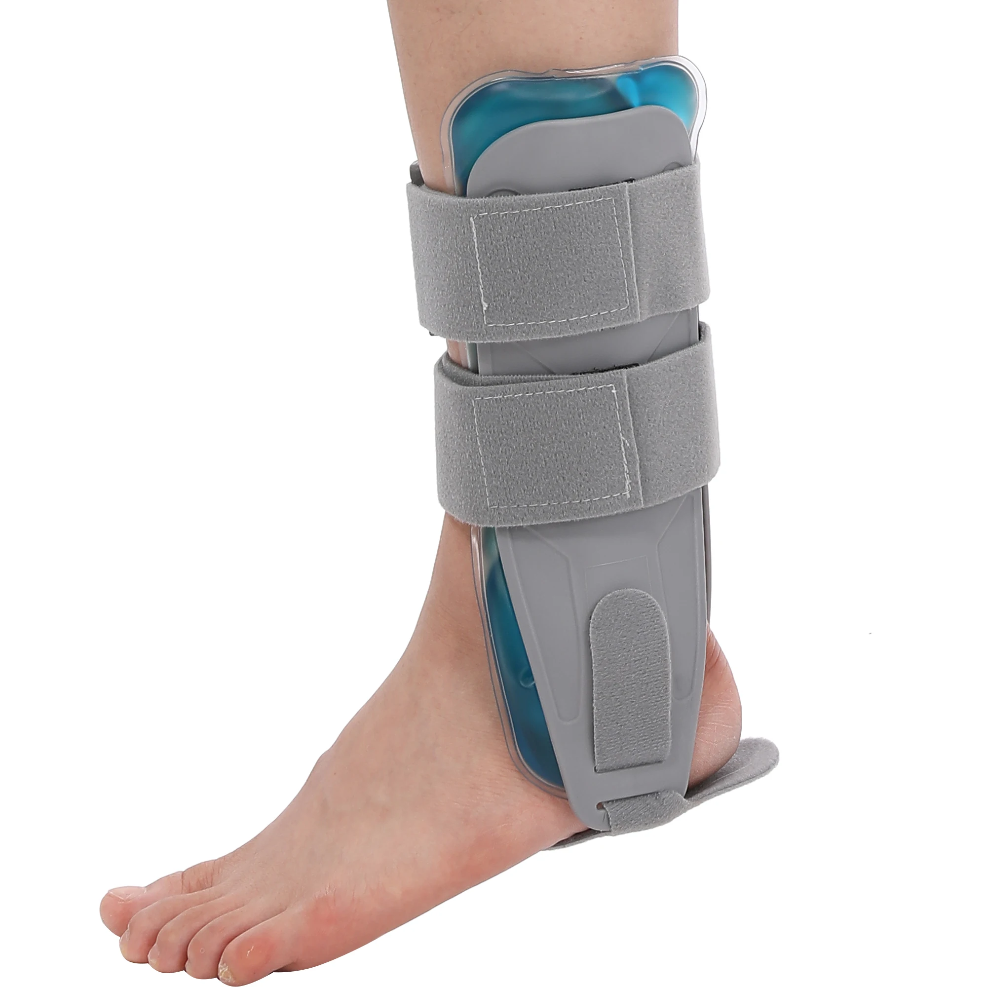 

Adjustable Grey Ankle Stabilizer Brace Rigid Sprains Tendonitis Fixation One Size Stirrup Ankle Brace