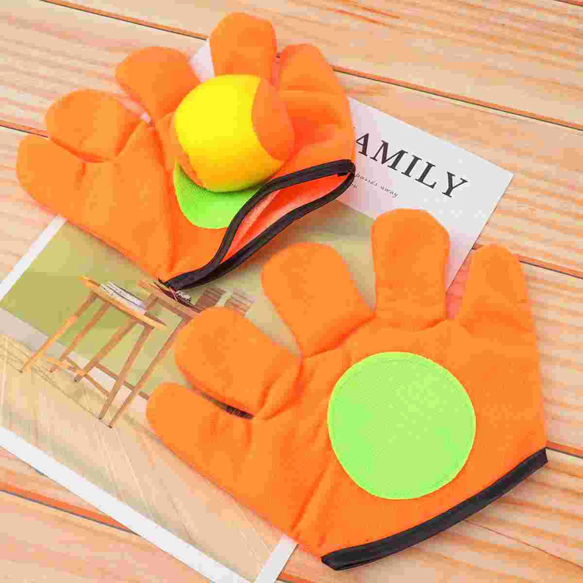 Plush Glove Tennis Ball Gloves for Kids Set Hook and Loop Child Children’s Toys