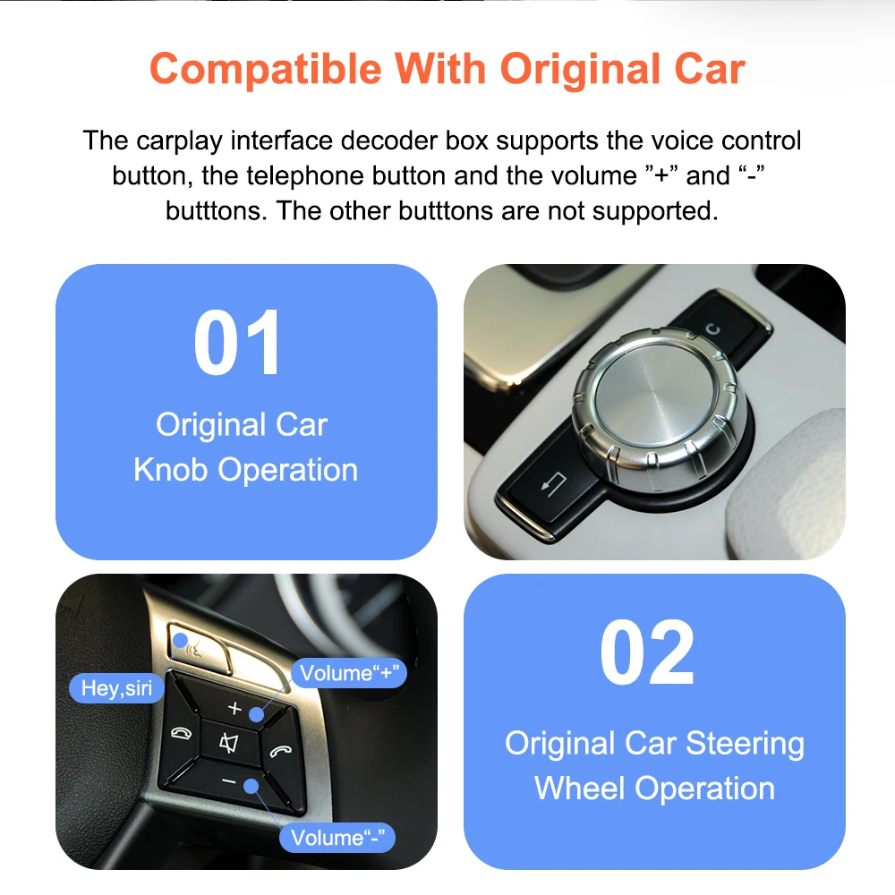 Bonroad Wireless Carplay Android Auto Decoder Box For Mercedes Benz A B C E Class CLA GLA GLK SLK CLS ML GL NTG4.5 System Module – Detail 8