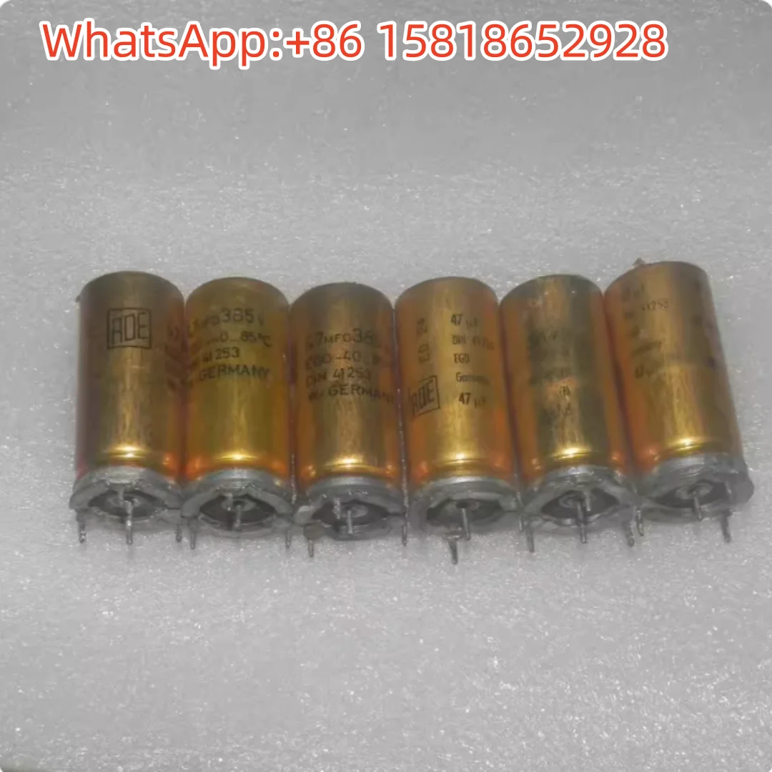 2pcs Germany Gold ROE 385V 47UF 350V Tube Amplifier High-Voltage Vertical Audiophile Filter Electrolytic Capacitor