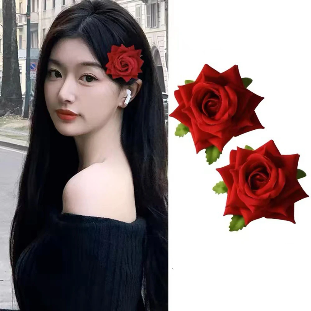 

Rose Flower Hair Clip Girls French Retro Temperament Hair Clip Hairpin Women Seaside Holiday Festival Hair Clip Hair Accessories