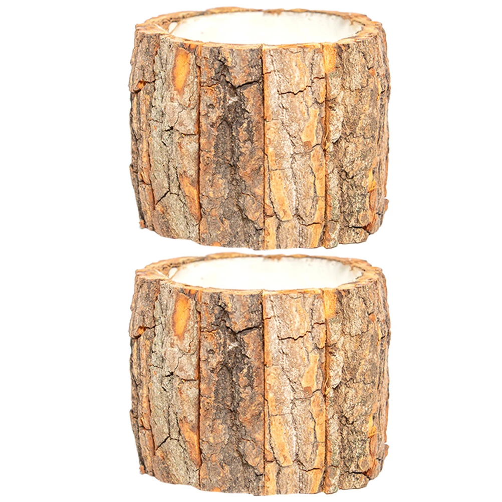 

2Pcs Wooden for Succulents Mini Desktop Planters Home Office Succulent Pots Decor Gardening Mini Flower Pots Accessories