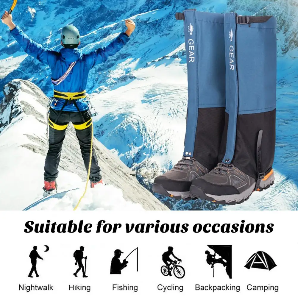 Leg Guard Gaiters Breathable Water-resistant Leg Gaiters Adjustable Snow Boot Guards for Camping Hiking Durable Fastener Tape 3