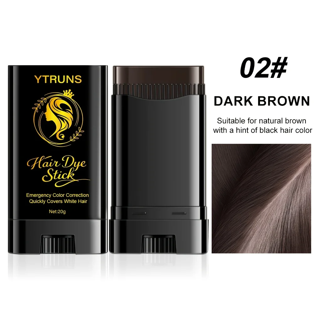 YTRUNS Haarverf Stick voor grijs haar, directe aanslagverf voor de haarwortels, tijdelijke kleuring, draagbare haarlijn- & scheidingverf, natuurlijke finish