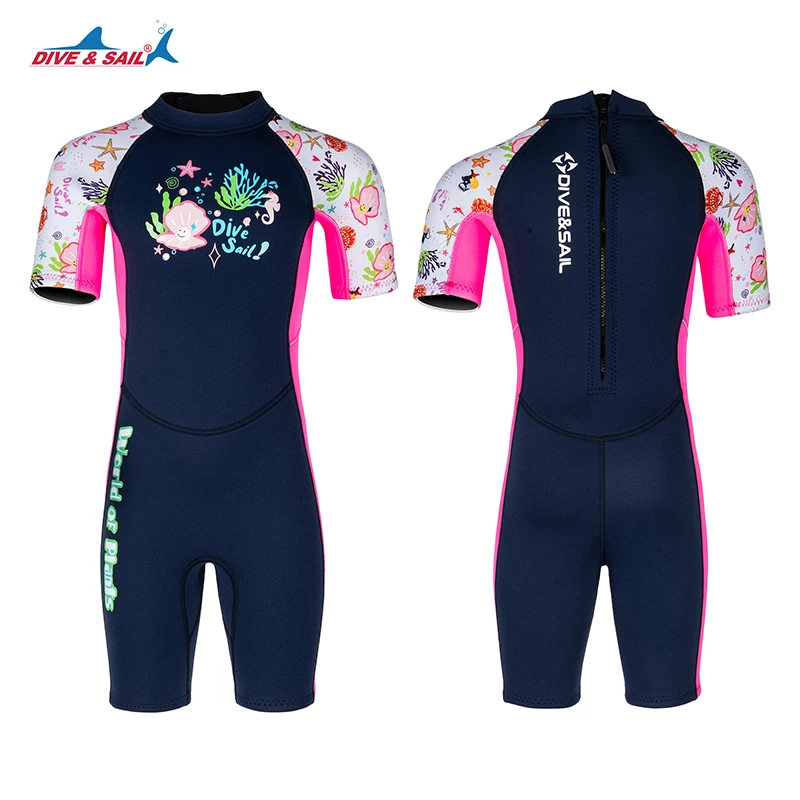 Kids 1.5MM Neoprene Wetsuit Diving Suit, Short Sleeves Back Zip Scuba Dive Wet Suit One Piece Thermal Swimsuit for Surf Snorkel view 5