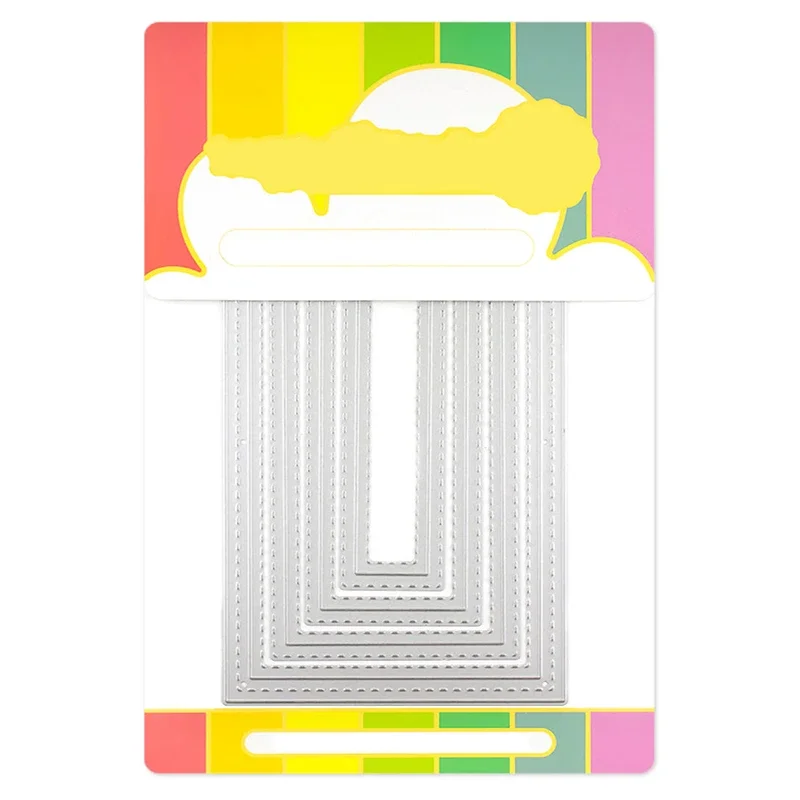 Новинка 2024 Янв., сшитая прямоугольная рамка Mini Slimline, металлические пресс-формы и Скрапбукинг для изготовления поздравительных открыток, без штампов