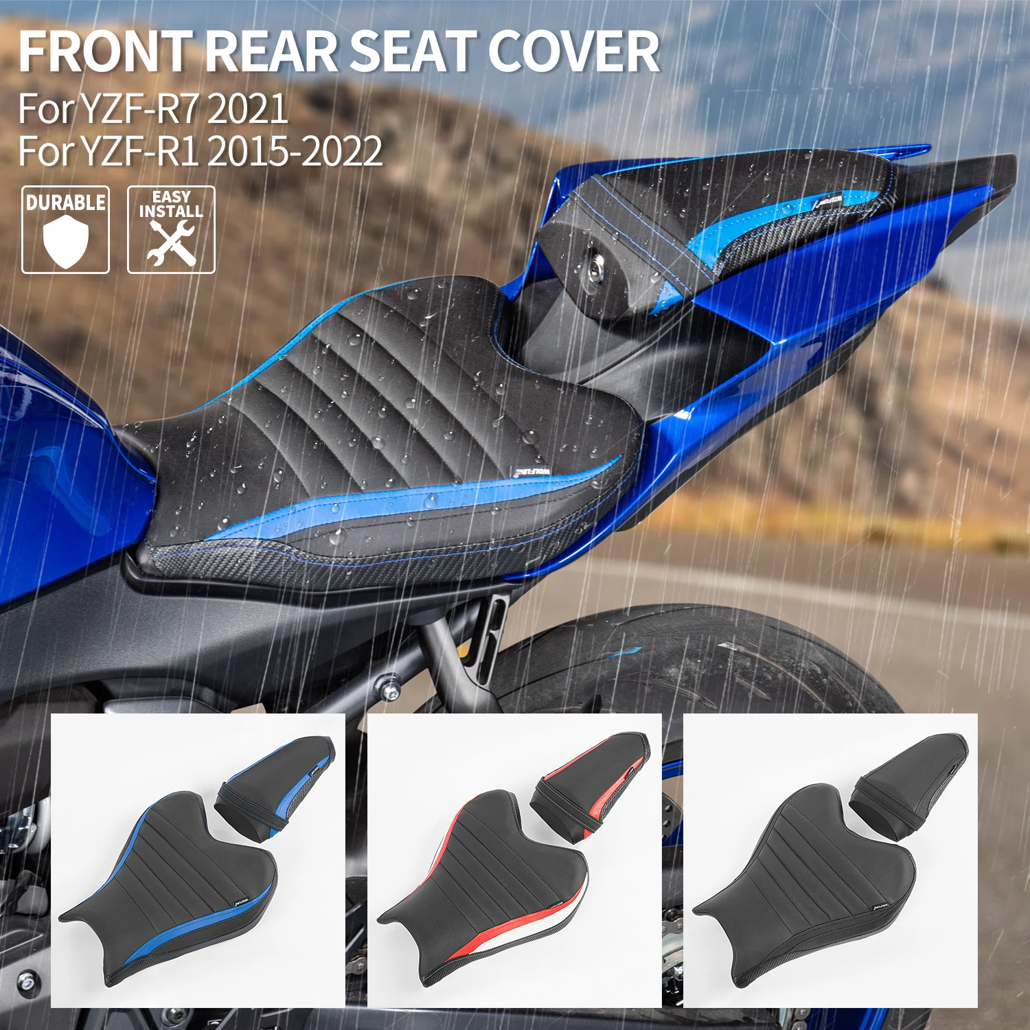 Motorcycle Front Driver Seat Rear Passenger Seat Cushion For Yamaha YZF R7 YZF-R7 2021-2024 2023 2022