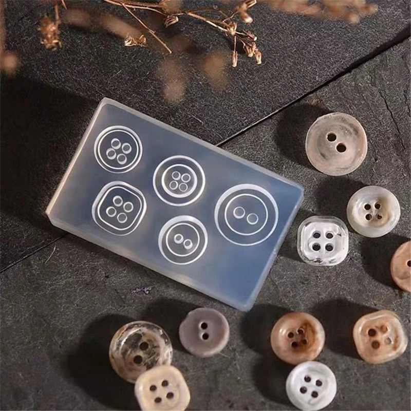 1/2Pcs Button 3D Acrylic Mold Nail Art Decorations DIY Design Silicone Nail Art Mold Template For Nail Charms Carving Manicure