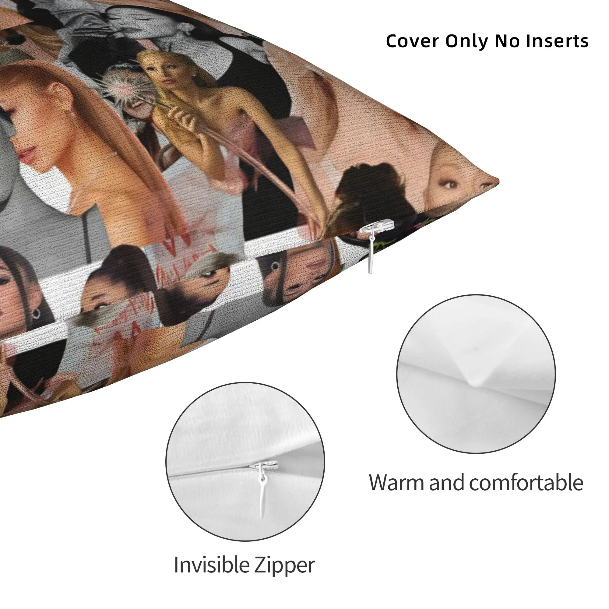 Soft Arianas Pop Singer Grandes Pillowcase Polyester Cushion Cover Gift Sunshine Pillow Case Cover Car Square