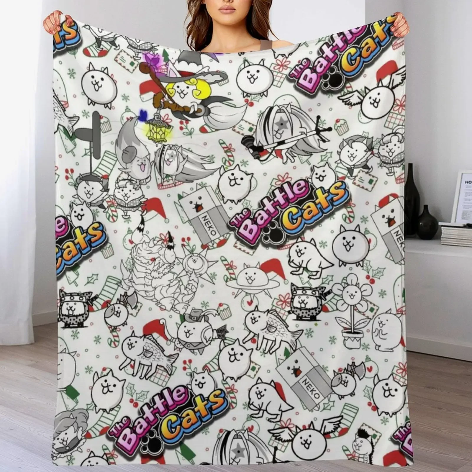 Battle Cats Throw Blanket Softest christmas gifts Single Retros Blankets