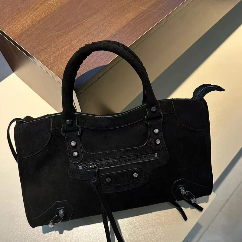 

New medium-sized commuter women's motorcycle bag, high-end large-capacity handbag, single-shoulder tote bag