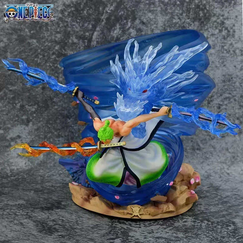 One Piece Animation Roronoa Zoro Tornado Edition Three-knife Model Doll Pvc Action Figure Toy Collection Desktop Ornaments Gifts