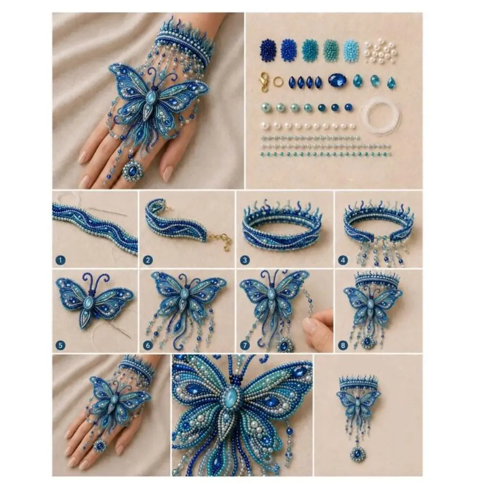 Ocean Series Tier-Perlen-Armband-Set, Delfin/Schmetterling, unfertige Produkte, Perlen-Handarmband, DIY-Set, exquisit – Detail 3