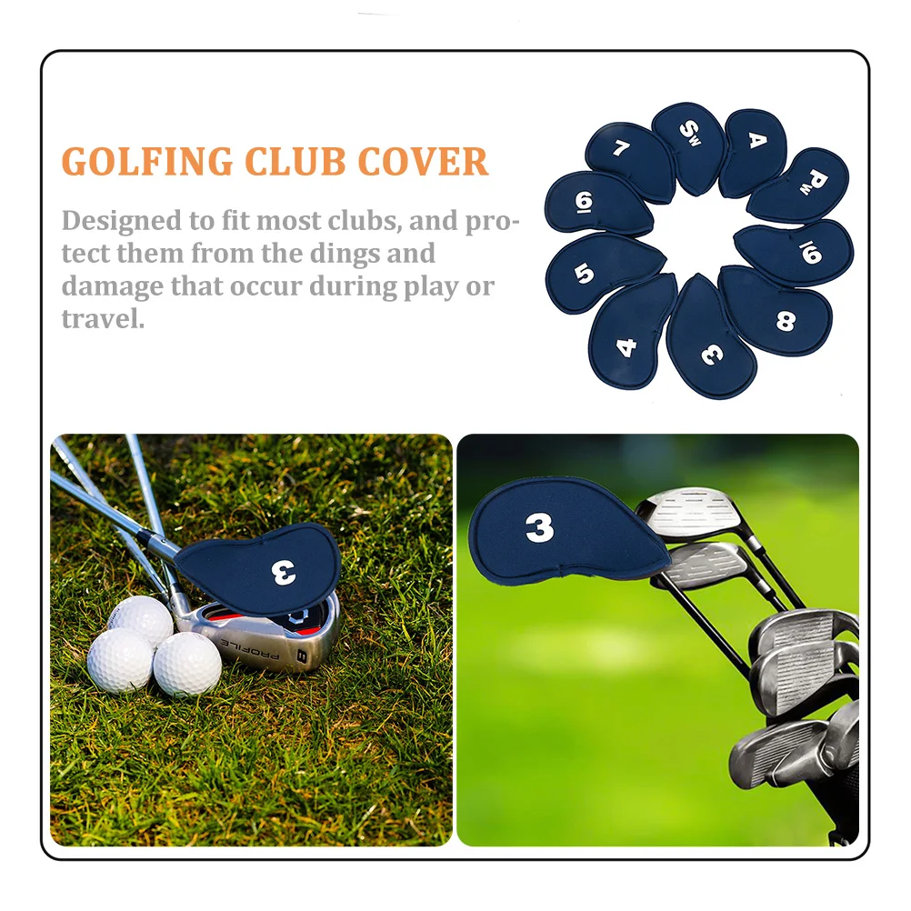 

11pcs Golf Club Head Covers Elastic Dust Proof Portable For Golfing Accessories Golf Equipment