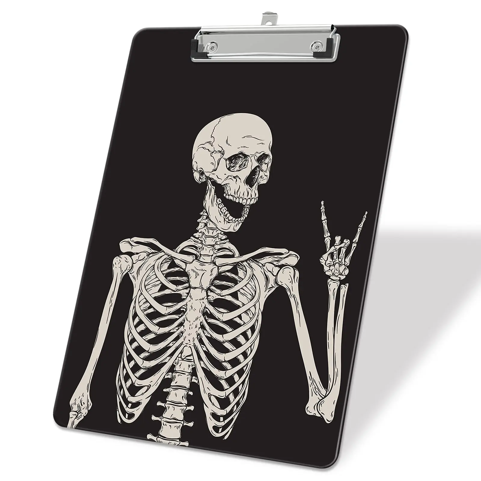 Skeleton Acrylic Clipboard Standard A4 Size Fashion Plastic Clipboard Suitable for Classroom Offices Students Women Men Children