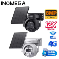 INQMEGA 8MP 12X Solar Camera Outdoor Security Camera 7800mAh Rechargeable Battery 5W Solar Panel PIR Human Detection PTZ Camera