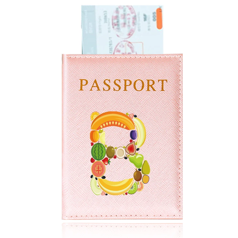 Funda protectora para pasaporte, funda a prueba de agua, soporte para pasaporte, serie de patrones de frutas, portatarjetas de identificación