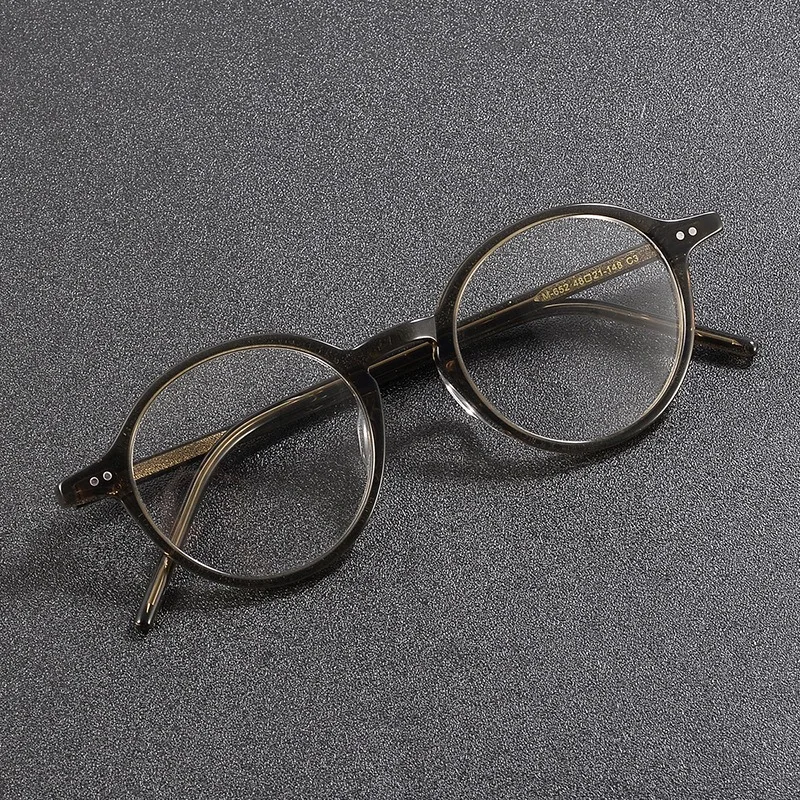 

Top Grade Round Acetate Glasses Retro Anti Blue Light Men M-652 Eyeglasses for Women Reading Myopia Frames Designer Spectacle