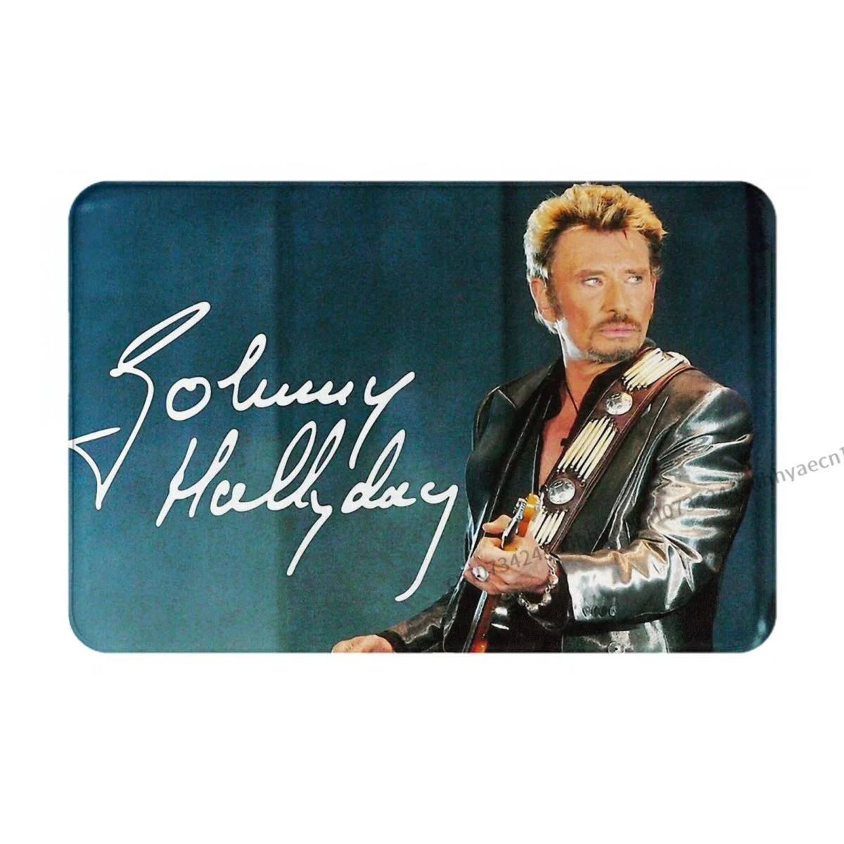 Johnny Hallyday Rock Music French Singer Bathroom Non-Slip Carpet Limited Access Bedroom Mat Welcome Doormat Home Decoration Rug