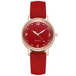 Watches For Women Leather Strap Causal Quartz Watch Fashion Trend Luminous Pointer Bracelet Watch Simple All-Match Watch