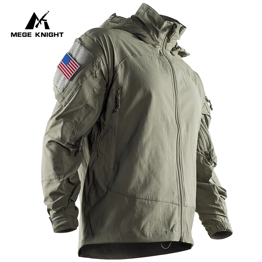 

Mege Outdoor Tactical Softshell PCU L5 Jacket Nylon Thin Style Assault Combat Field Coat for Hiking Climbing Military Uniform