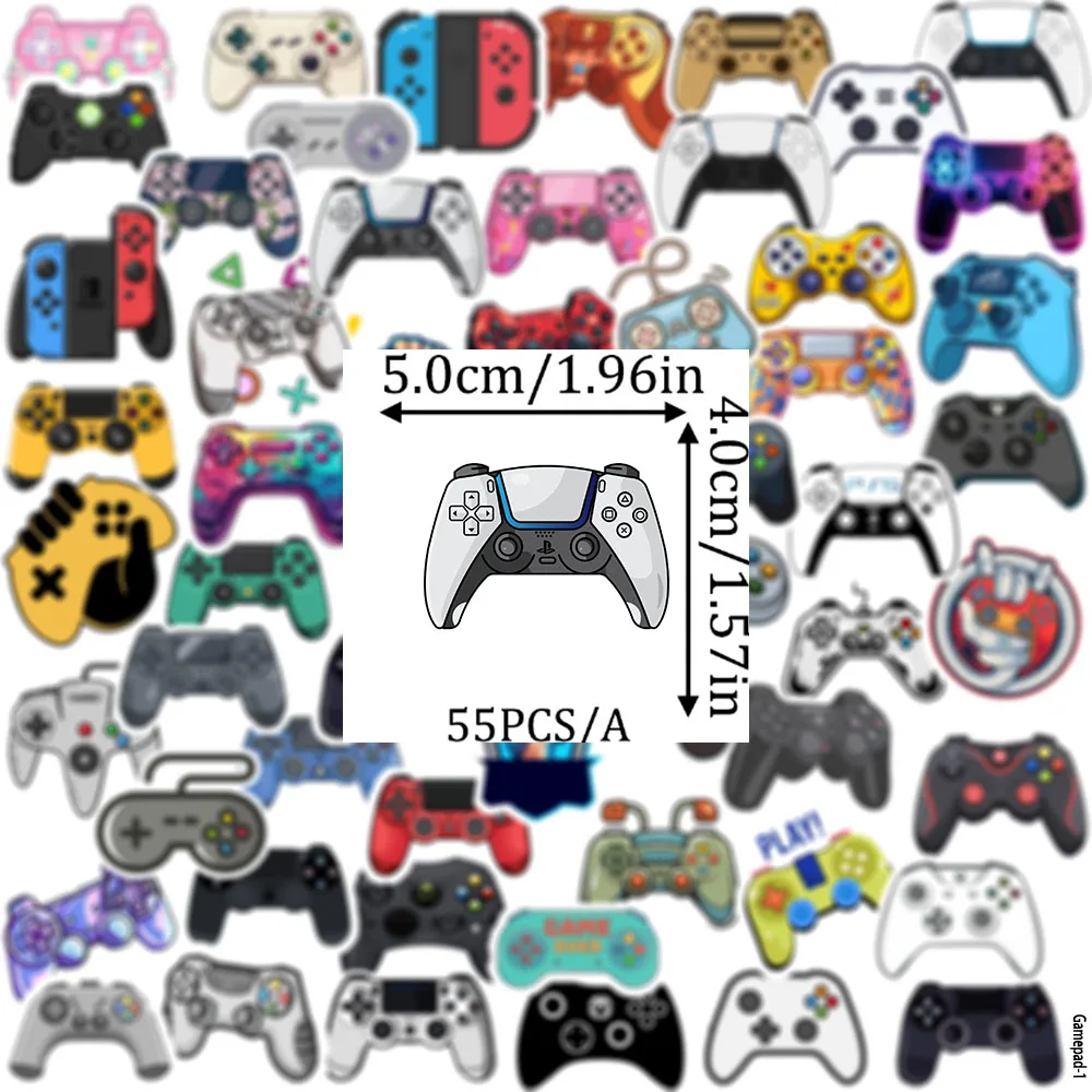 55PCS Game Controller multi-color Graffiti Stickers Ins Decorative Water Cup Handbook DIY Mobile Phone Case Stickers