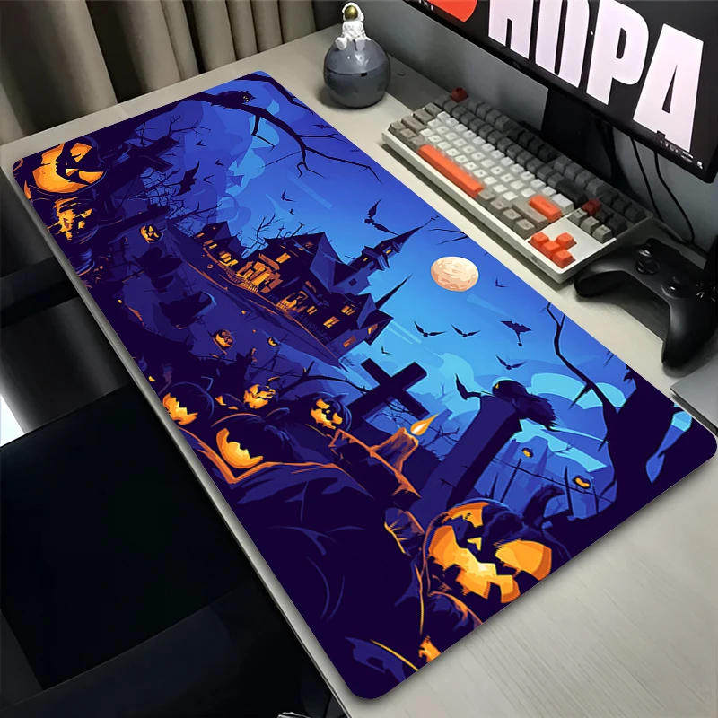 

Mouse Pad Halloween Pumpkin Anime Large Gaming Pads Rubber Mousepad Office Accessories Laptop Desk Mat 900x400 Extended Carpet