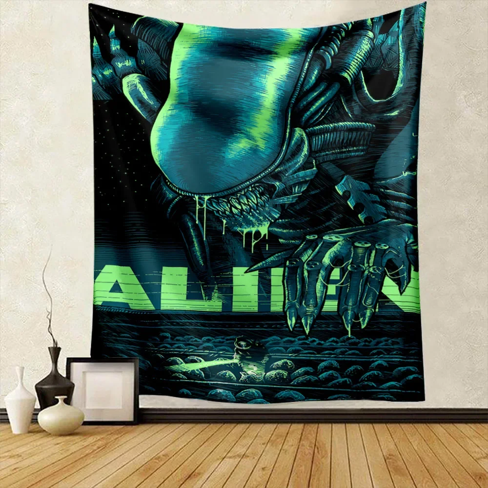 Alien Predator Halloween Tapestry Wall Hanging Witchcraft Supplies Halloween Christmas Gift Witchcraft Supplies Home Room Decor
