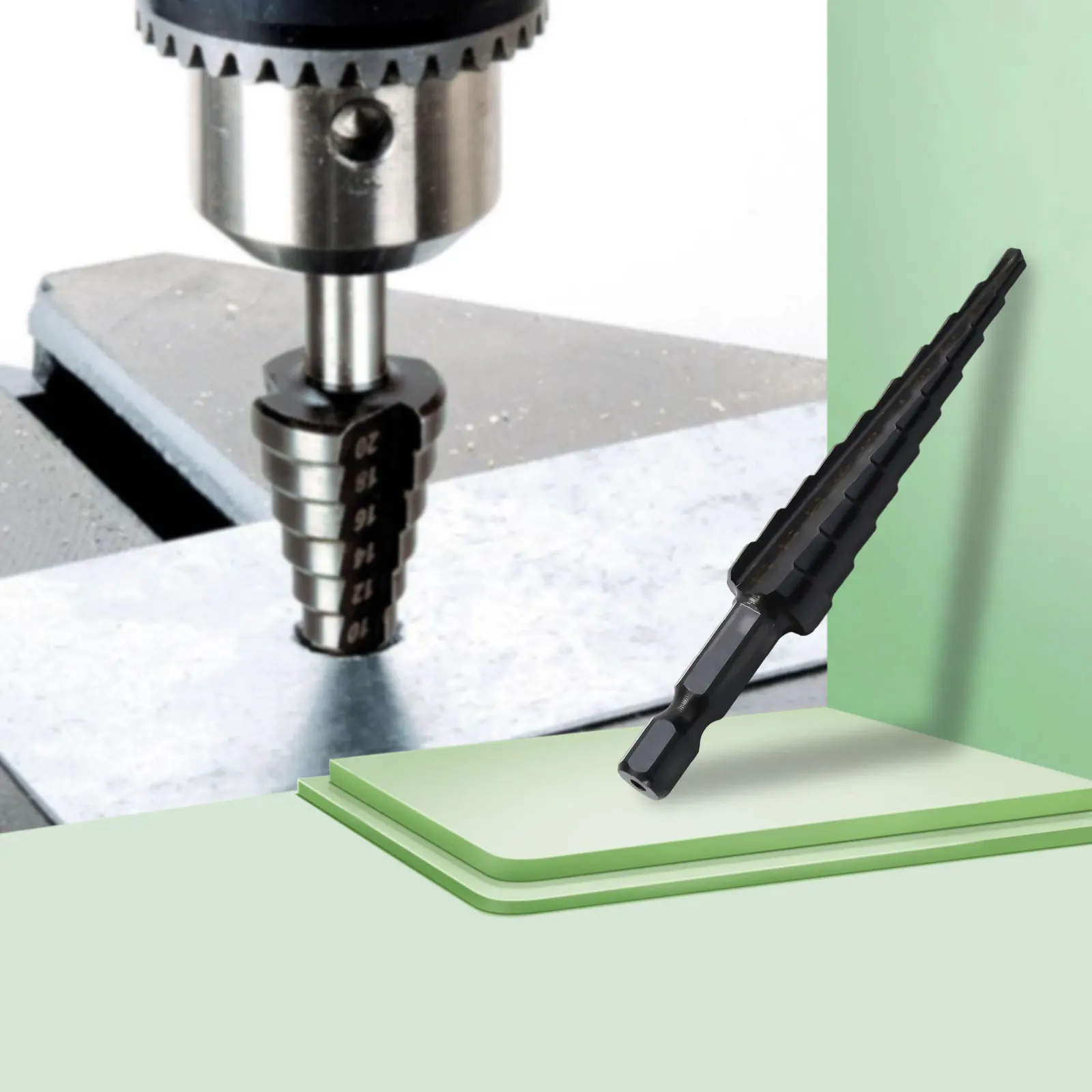 1Pc Step Drill Bit 3-12mm 4-12mm 4-20mm Straight Groove Titanium Coated Wood Metal Hole Saw Cutter Core Drilling Tools Set
