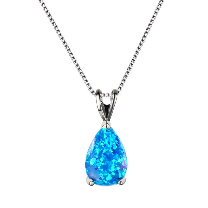 Women's 7-Color Opal Pendant Necklace, Dainty Gift