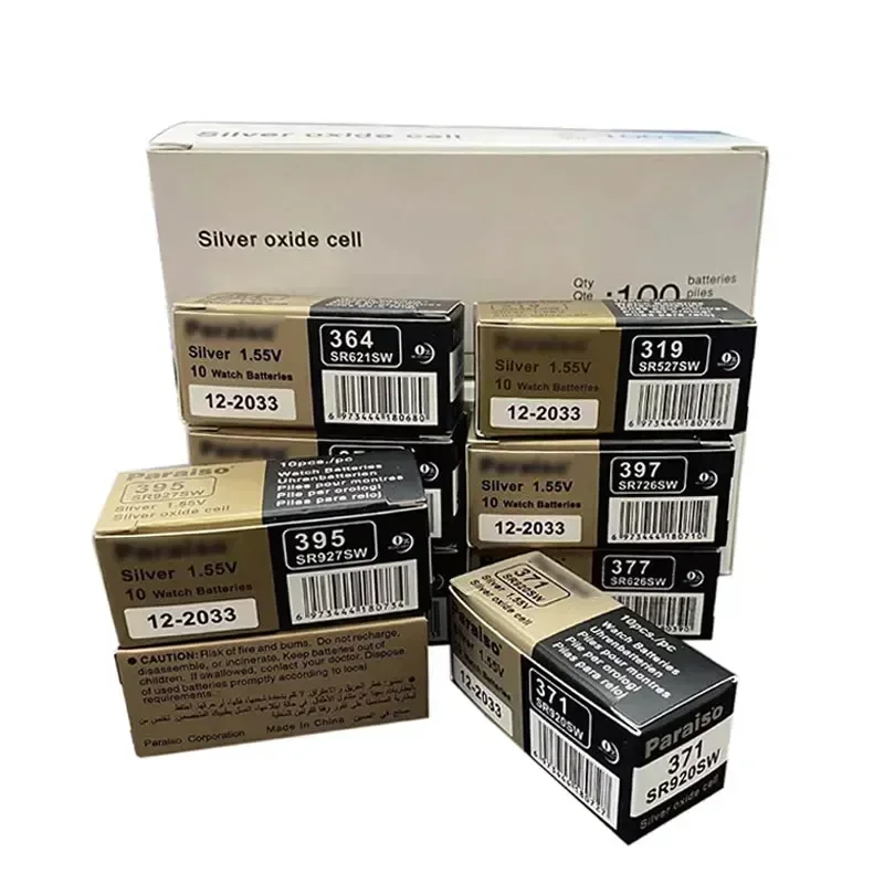 10 قطعة 377 SR626SW 337 SR416SW 379 SR521SW 362 SR721SW SR527SW SR716SW 397 SR726SW بطارية أكسيد الفضة 1.55 فولت لبطاريات الساعة #2