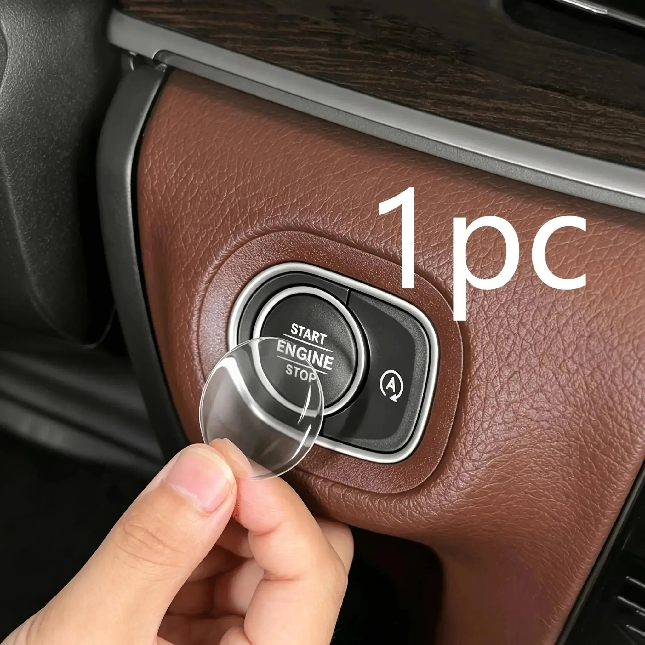 1 Stück Kristallklarer Schutzaufkleber für Auto-Zündschalter, geeignet für Start/Stopp-Knopf-Schutzfolie – Detail 7