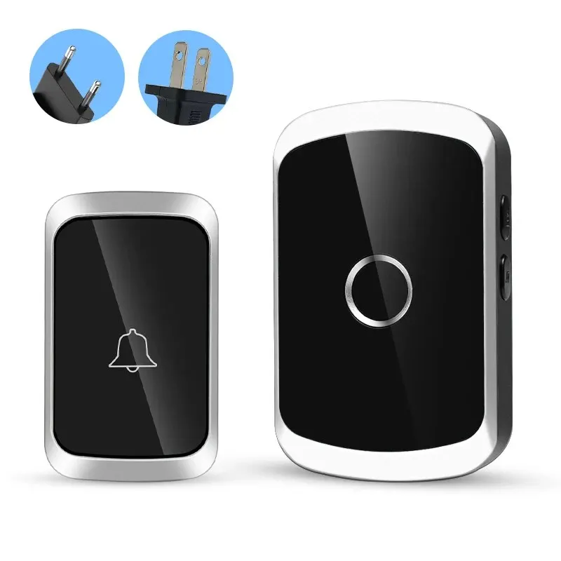 Wireless Doorbell 300M Range Smart Home Welcome Door Bell Chimes Kit 36 Ringtones LED Flash House Garden Door Bell US EU Plug