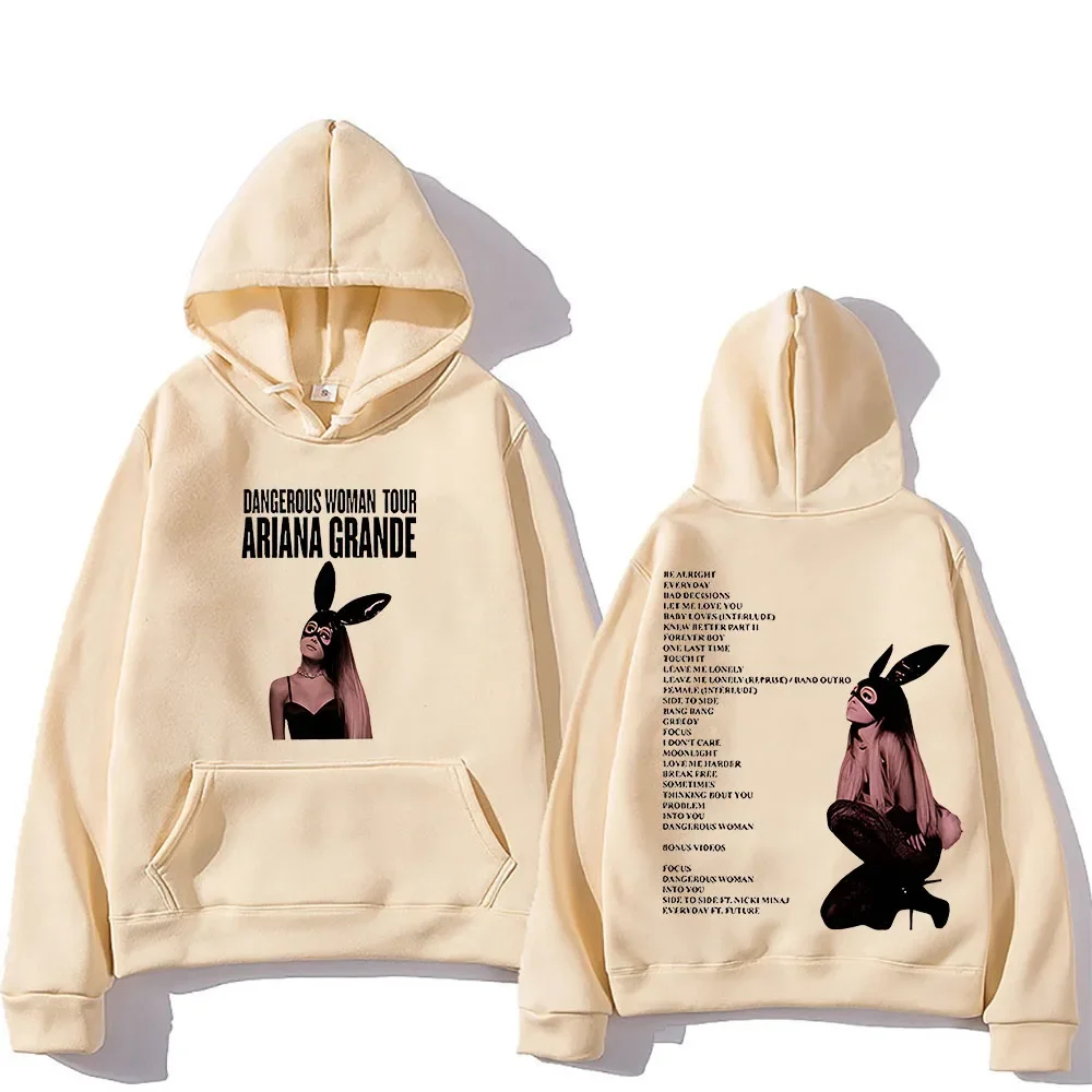 Ariana Grande Hoodie Graphic Printing Gothic Comfortable Sweatshirts Funko Pop Hip Hop Clothes Ropa Mujer Fleece Retro Pullovers