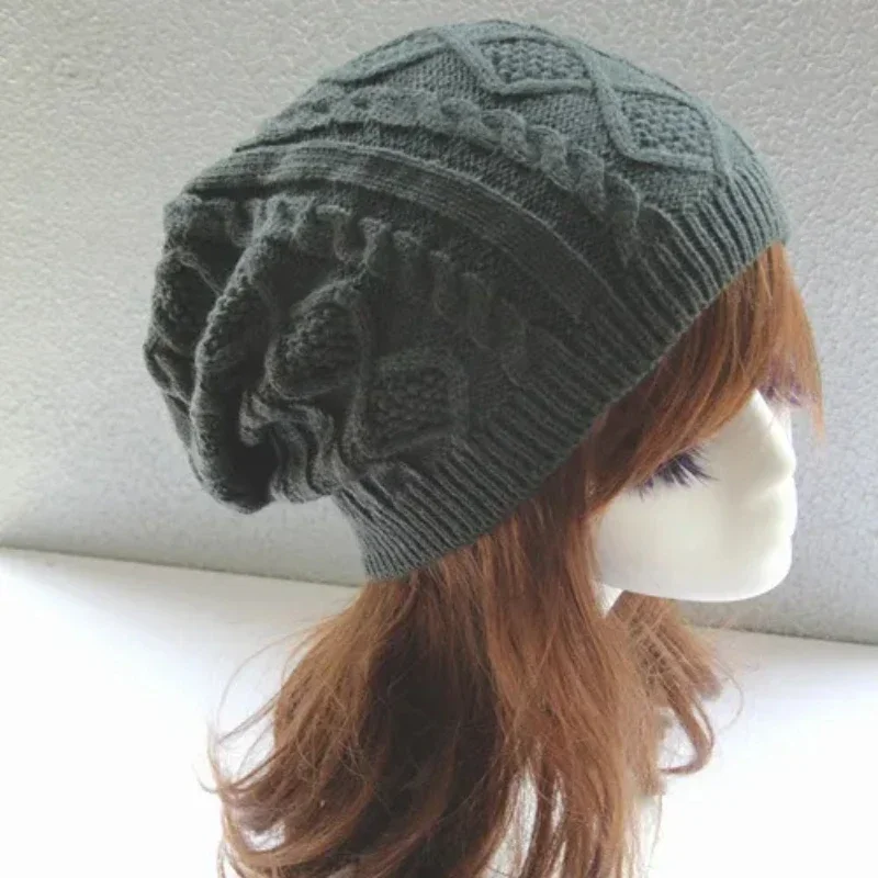 

Winter Women Beanies Knitted Hat Cotton Twist Pattern Caps Autumn Warm Thick Outdoor Fashion Casual Soft Knitted Hats