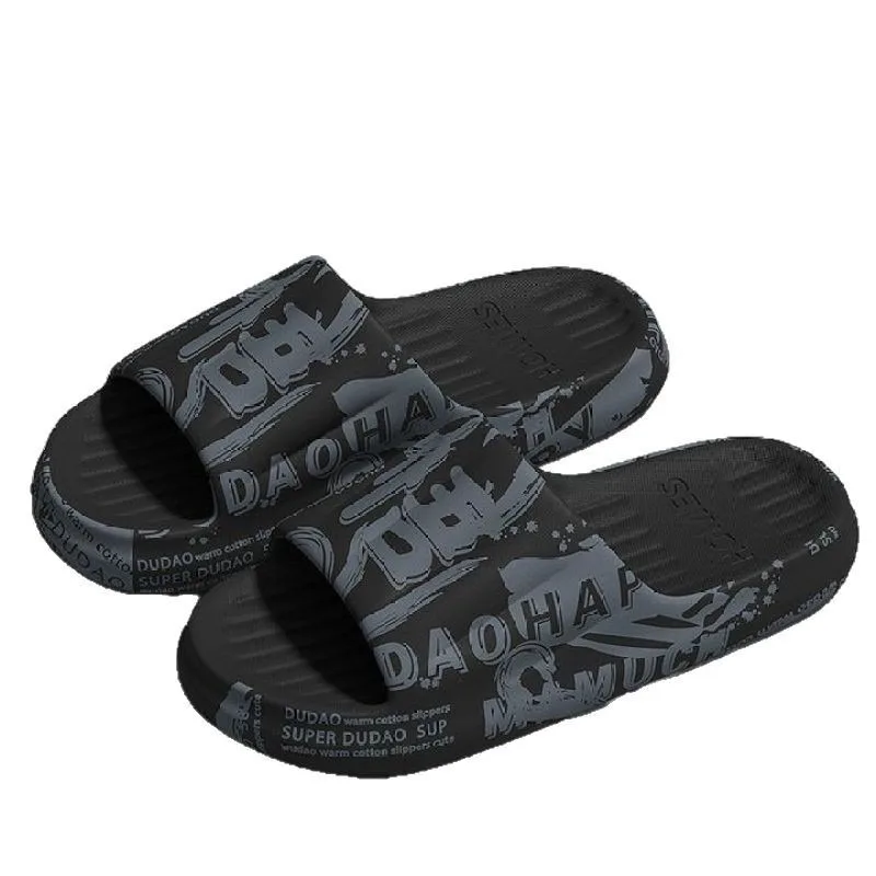 厚底EVA素材のアウトドアサンダル、身長アップ効果のあるメンズグラフィティビーチサンダル、メンズスリッパ、ホームカップルサンダル