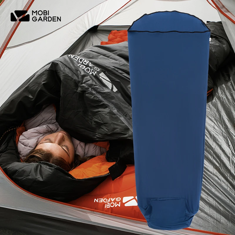 MOBI GARDEN Envelope Splicing Sleeping Bag Liner Sleeping Bag Lining W Pillow Case High Elasticity Breathable Sleeping Bag Liner