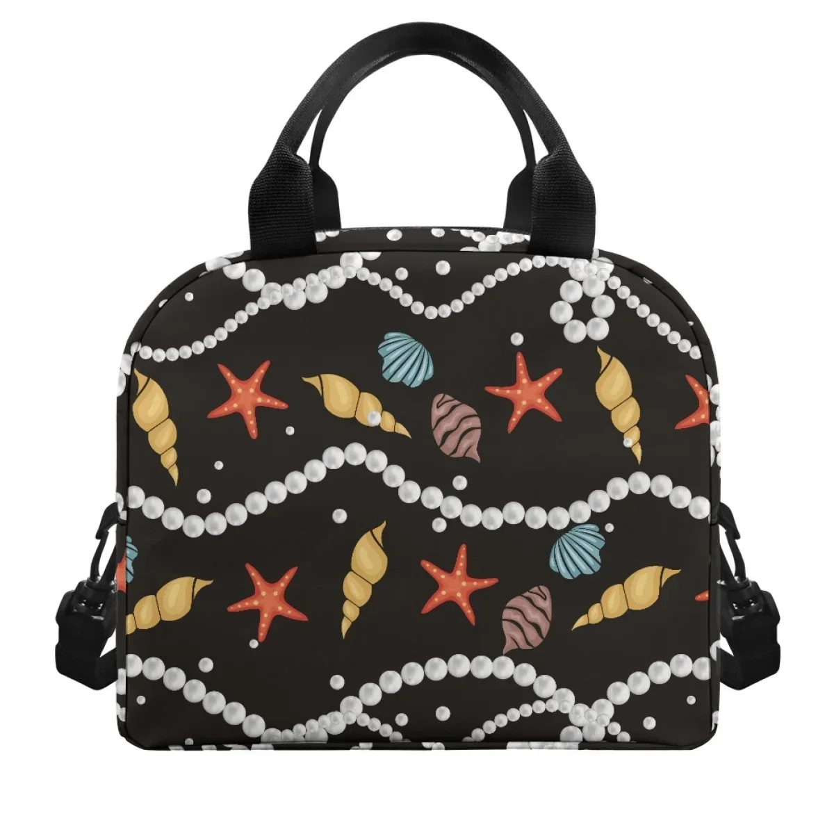 FORUDESIGNS Starfish Pearl Shell Thermal Bag for Lunch Crossbody Children's Lunchboxes Thermo Cooler Bags Lancheira Termica