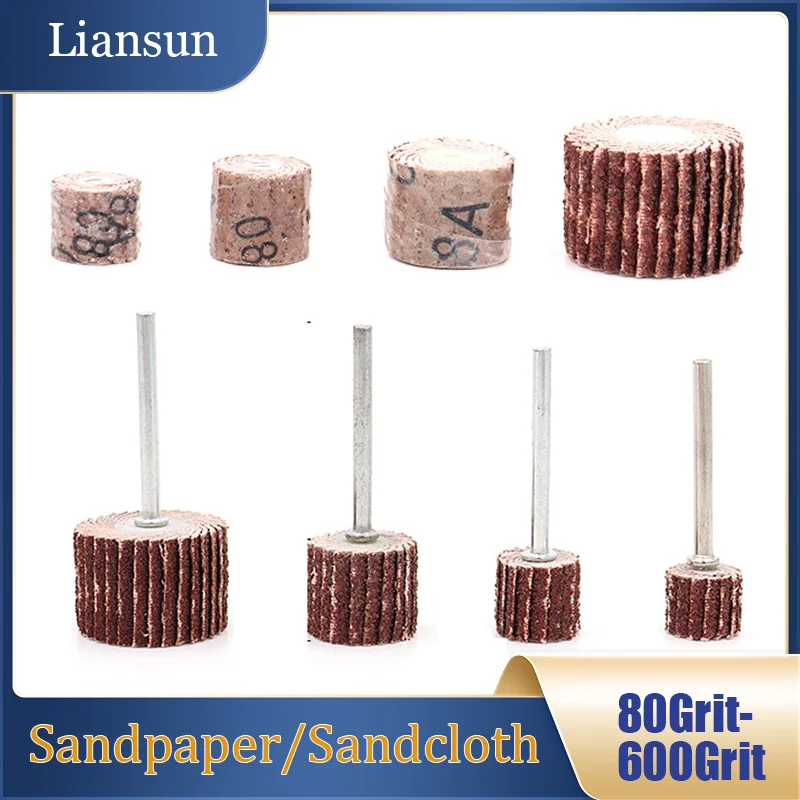 3mm Shaft Grinding Wheel 80-600 Grit Handle-Style Grinding Wheel Head Electric Grinding Head Polishing Multi-Blade Wheel