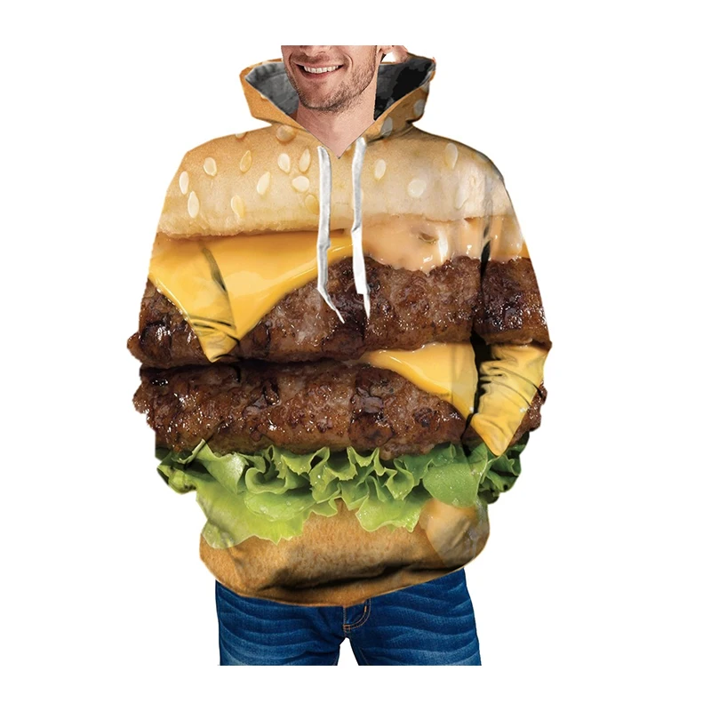 Autumn Vegetable Hamburger 3D Print Hoodies Men Women Fashion Casual Sweatshirts Oversized Hoodie Pullovers Tracksuit Clothing